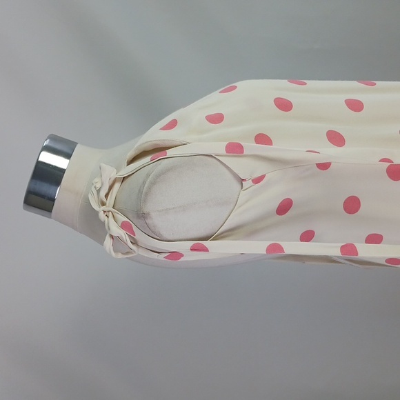 Reformation Wh Pink Dots Cream Slip Dress . - Picture 5 of 8